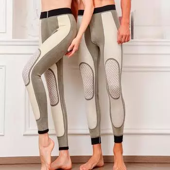 Мужские теплые брюки из шерсти и шелка с графеновой подкладкой, с поддержкой колена и талии; Женские зимние брюки из верблюжьей шерсти. Men s XL (100-130)