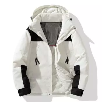 Мужские теплые парки осень-зима сращивание цветного графена отопление на открытом воздухе приключения альпинизм одежда мужская куртка с капюшоном S чёрный