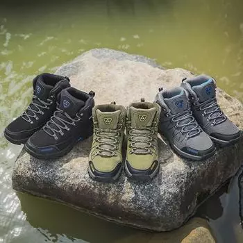 Мужские теплые высокие походные ботинки 2022 года — износостойкие, большого размера, для осени и зимы 44 чёрный