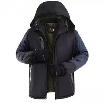 Мужские термальные парки больших размеров зимние куртки водонепроницаемое пальто ветровка куртка толстая защита от холода флисовые пальто Hombre XXL чёрный