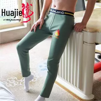 Мужские термоштаны: Однотонный, на бархатной подкладке, удобный, дышащий, модный пояс, большой размер.