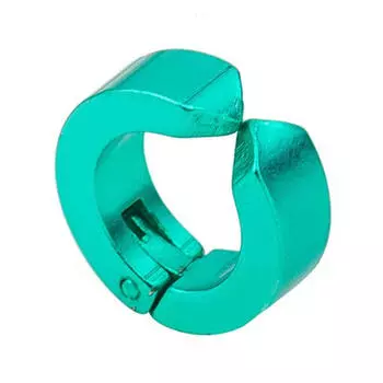 Мужские титановые стальные серьги-клипсы без проколотых ушей женские серьги ювелирные изделия 1.3*1.3cm зелёный