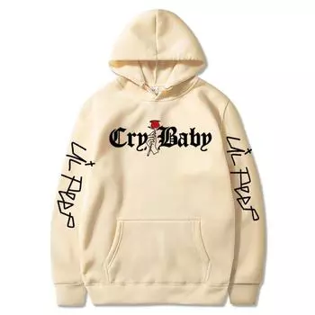 Мужские толстовки 2021 Lil.Peep Rose Cry Baby Hoodie XS бежевый