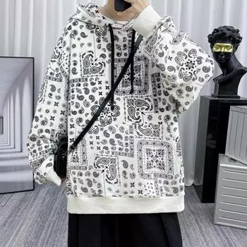 Мужские толстовки большого размера Single Road, мужская уличная одежда в китайском стиле в богемном стиле, толстовка из 100% хлопка, черная мужская толстовка в стиле хип-хоп XXXL белый