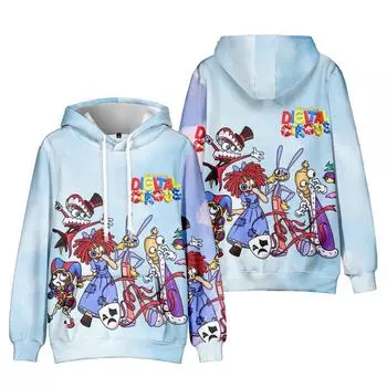Мужские толстовки и свитшоты с 3D-печатью The Amazing Digital Circus Anime, уличная одежда, повседневный пуловер с капюшоном для мужчин XS
