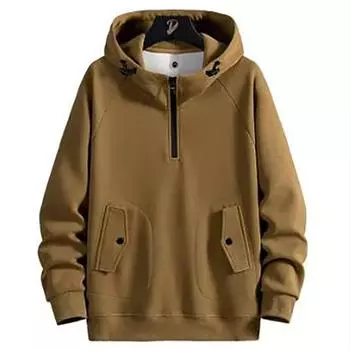 Мужские толстовки из хлопка с капюшоном, большие, на молнии, толстовки полной длины, пуловеры, осенняя уличная спортивная одежда XXXXL чёрный