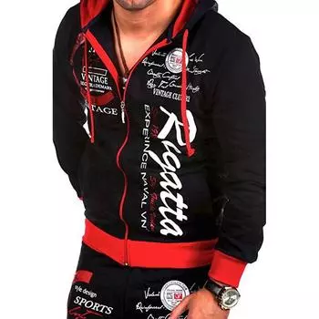 Мужские толстовки на молнии контрастного цвета с буквенным принтом, повседневные свободные толстовки, модный кардиган с длинными рукавами и капюшоном XXL