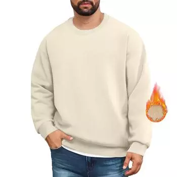 Мужские толстовки на подкладке Премиальные толстовки из флиса большой плотности Пуловеры Толстые термотолстовки L