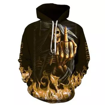 Мужские толстовки с 3D принтом ужасов черепа, уличная одежда, пуловер в стиле Харадзюку, куртка для мужчин и женщин, спортивный костюм, толстовка высокого качества 6XL