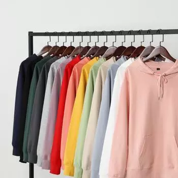 Мужские толстовки с длинным рукавом, однотонная осенняя толстовка с капюшоном S белый