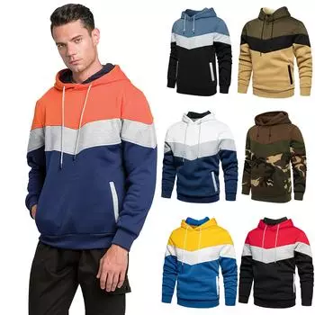 Мужские толстовки с капюшоном, цветные топы с длинными рукавами и капюшоном, на шнурке L армия зеленый