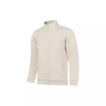 Мужские толстовки с капюшоном Li Ning Plain Stand Collar Open Front Casual Hoodie Oatmeal-Gray AWDT989-4 M