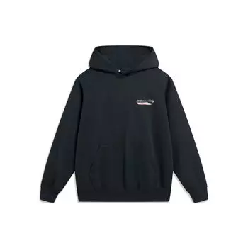 Мужские толстовки с капюшоном Li Ning Wade Series с принтом в виде букв, черные AWDU013-1 M