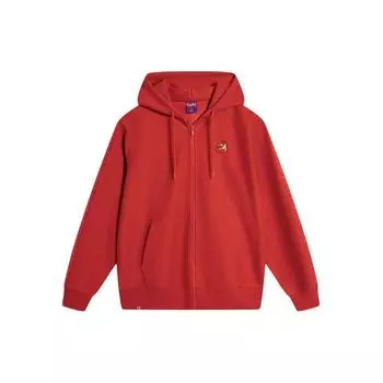 Мужские толстовки с капюшоном на молнии с вышитым узором Li Ning Samba-Red AWDU053-4 L