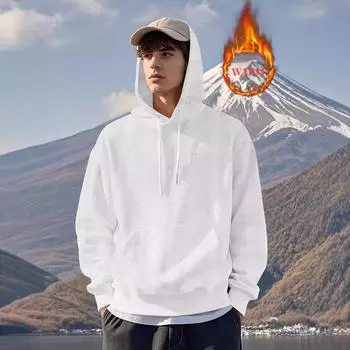 Мужские толстовки с капюшоном, повседневная толстовка с длинным рукавом, жаккардовая, вафельная, с капюшоном, с карманом «кенгуру», однотонные толстовки для тренировок, топы для мужчин S чёрный