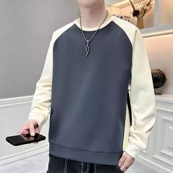Мужские толстовки с круглым вырезом, мужские свободные рубашки для студентов на весну и осень, тенденции мужской моды, цветные куртки с длинными рукавами, мужские M