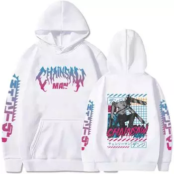Мужские толстовки с принтом «Бензопила в стиле аниме», уличная одежда в стиле Харадзюку, свободные толстовки унисекс, повседневный пуловер Y2K, одежда XXL