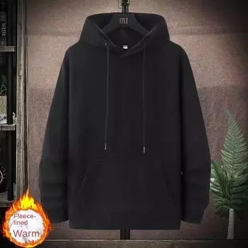 Мужские толстовки, зимние хлопковые утолщенные бархатные мужские свободные модные теплые топы с капюшоном, зимние и осенние пальто для пар M