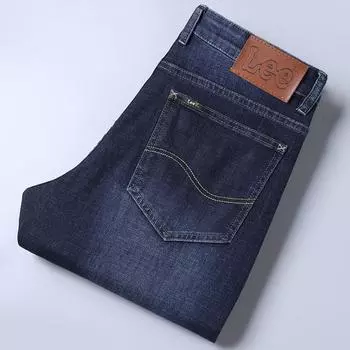 Мужские толстые эластичные прямые джинсы Lee на осень/зиму — повседневный облегающий крой для среднего возраста в деловом стиле 29