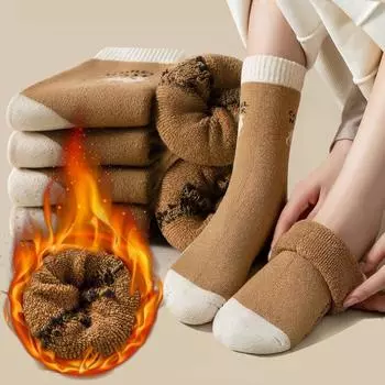 Мужские толстые теплые носки для экипажа, утолщенные теплые носки из верблюжьей махровой шерсти one size (36-44)