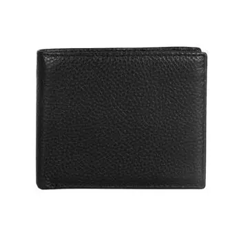 Мужские тонкие кошельки из натуральной кожи, винтажный мужской кошелек с функцией Rfid и откидной крышкой, дополнительная емкость для нескольких карт чёрный