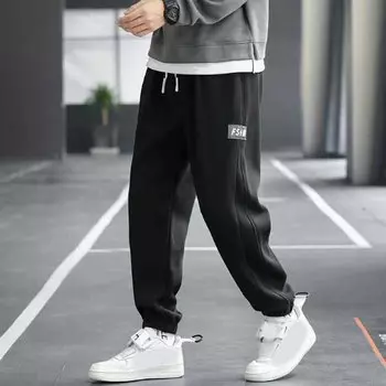 Мужские тонкие повседневные спортивные брюки до щиколотки с высокой талией на весну и осень больших размеров 8XL