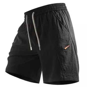 Мужские тонкие шорты для рабочей одежды, летние повседневные брюки пять четвертей больших размеров, свободные брюки средней длины, спортивные брюки пять четвертей прямого кроя 8XL чёрный