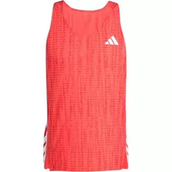 Мужские топы Adidas с круглым вырезом, без рукавов, облегающий жилет, чисто-рубиново-красный JF3462 L