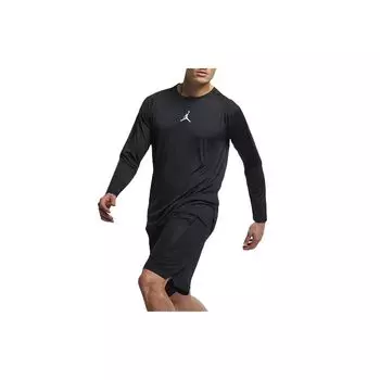Мужские топы для фитнеса Jordan Knit Sport Casual Logo с длинным рукавом, черные 926431-010 XS