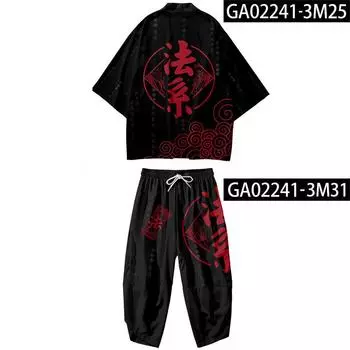 Мужские топы для косплея юката, брюки, китайский стиль, японский уличный самурайский костюм Харадзюку, кимоно, костюм, кардиган S