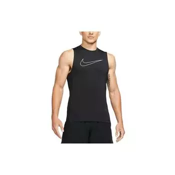 Мужские топы Nike Pro Dri-FIT с логотипом, дышащая дышащая майка с круглым вырезом, черные DD1977-010 S