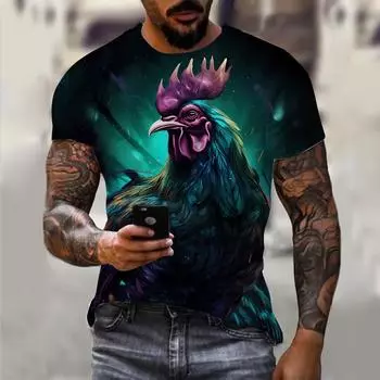 Мужские топы с 3D принтом серии Cock, повседневные футболки с короткими рукавами, повседневные летние футболки с круглым вырезом S
