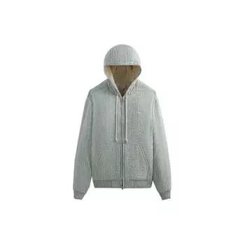 Мужские топы с капюшоном Kith Slub Boucle Sierra на молнии Glaze, зеленые KHM031815-5016 L