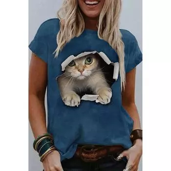 Мужские топы с коротким рукавом и 3D цифровой печатью, летняя футболка с мужским узором, большие размеры 2XL чёрный