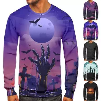 Мужские топы с круглым вырезом, мужской повседневный модный пуловер с длинным рукавом и круглым вырезом