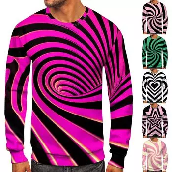 Мужские топы с круглым вырезом, мужской повседневный модный пуловер с длинным рукавом и круглым вырезом