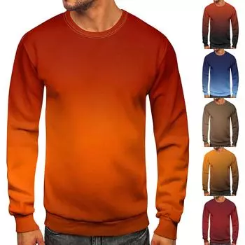 Мужские топы с круглым вырезом, мужской повседневный модный пуловер с длинным рукавом и круглым вырезом