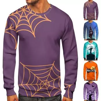 Мужские топы с круглым вырезом, мужской повседневный модный пуловер с длинным рукавом и круглым вырезом