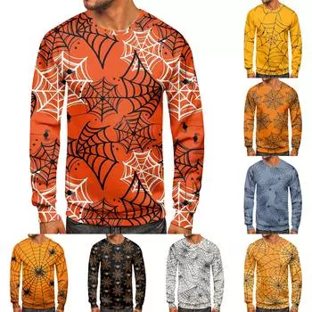 Мужские топы с круглым вырезом, мужской повседневный модный пуловер с длинным рукавом и круглым вырезом L