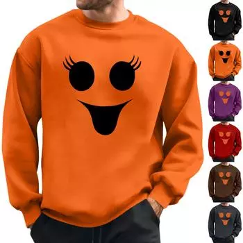 Мужские топы с круглым вырезом, мужской повседневный модный пуловер с длинным рукавом и круглым вырезом L чёрный