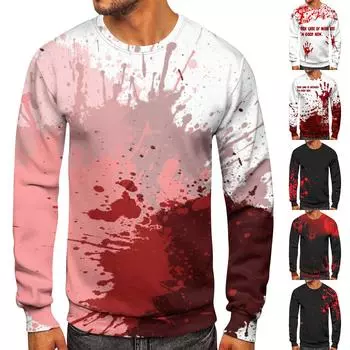 Мужские топы с круглым вырезом, мужской повседневный модный пуловер с длинным рукавом и круглым вырезом L чёрный