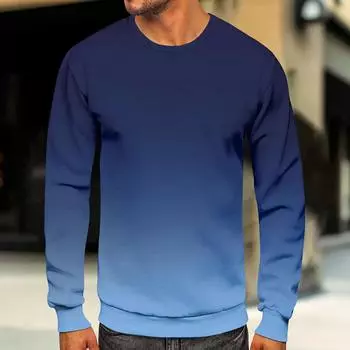 Мужские топы с круглым вырезом, мужской повседневный модный пуловер с длинным рукавом и круглым вырезом S киноварь