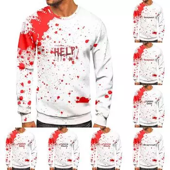 Мужские топы с круглым вырезом, мужской повседневный модный пуловер с длинным рукавом и круглым вырезом XXXL чёрный