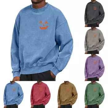 Мужские топы с круглым вырезом, мужской повседневный модный пуловер с длинным рукавом и круглым вырезом XL