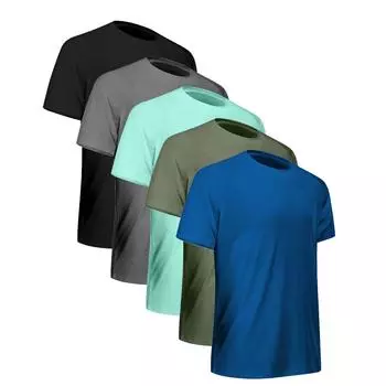 Мужские топы с круглым вырезом, однотонные, с короткими плечами, быстросохнущие L