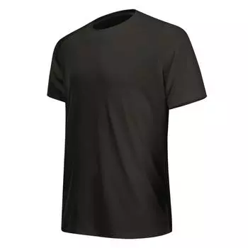 Мужские топы с круглым вырезом, однотонные, с короткими плечами, быстросохнущие S чёрный