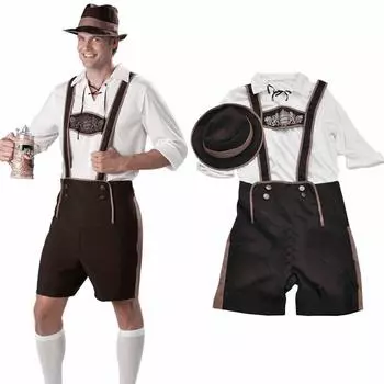 Мужские традиционные шорты Lederhosen, немецкий Октоберфест, костюм пивного парня M