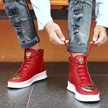 Мужские трендовые дышащие туфли для досок 39 красный