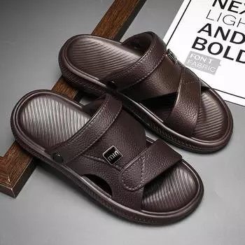 Мужские трендовые новые летние тапочки из ЭВА, шлепанцы с мягкой подошвой и облаками, легкая пляжная обувь, мужская подходящая для дома и улицы 40 коричневый