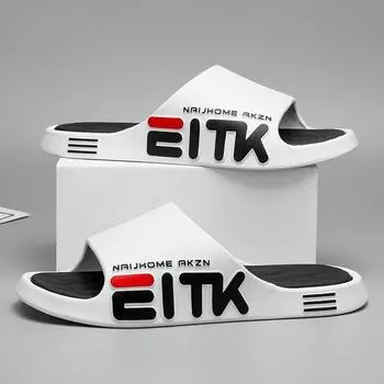 Мужские трендовые новые летние тапочки из ПВХ с мягкой подошвой, облачные шлепанцы, легкая пляжная обувь, мужская подходящая для дома и улицы 45 белый